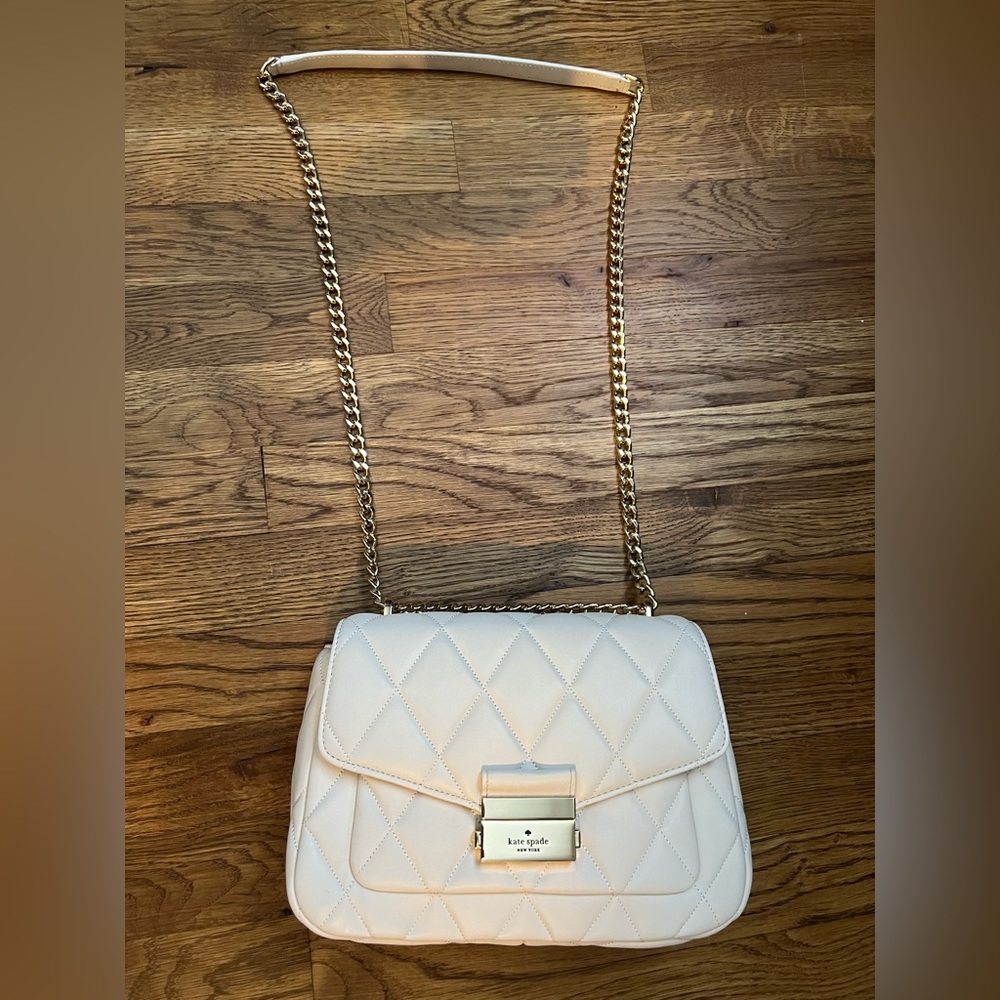 Kate Spade cream quilted purse